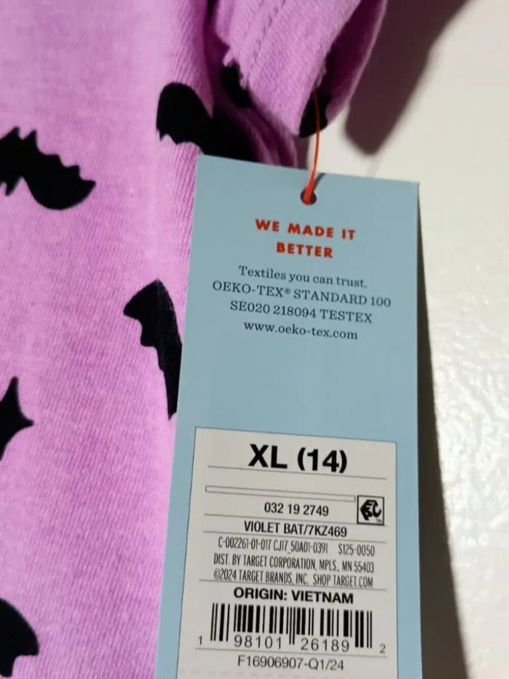 Target Cat and Jack Halloween Bat Short Sleeve Dress Purple